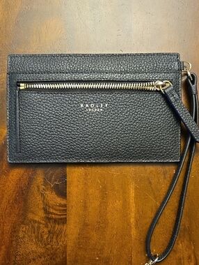 Radley London Black Pebbled Leather Wristlet Wallet